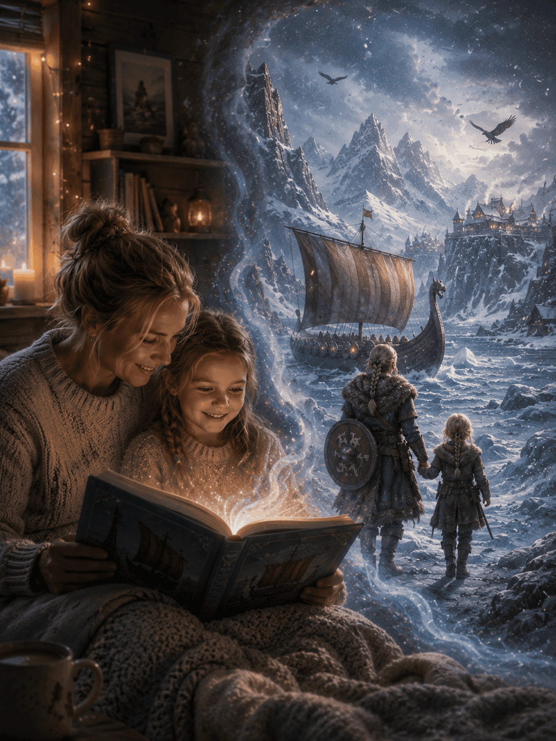 Picture of mom reading to daughter
